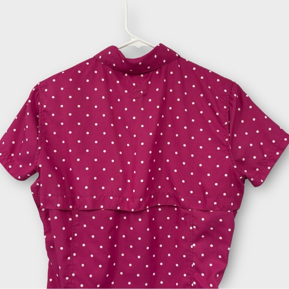Magellan Fishing Hiking Short Sleeve Button Down Top in Pink Polka Dot Size S - Picture 6 of 7